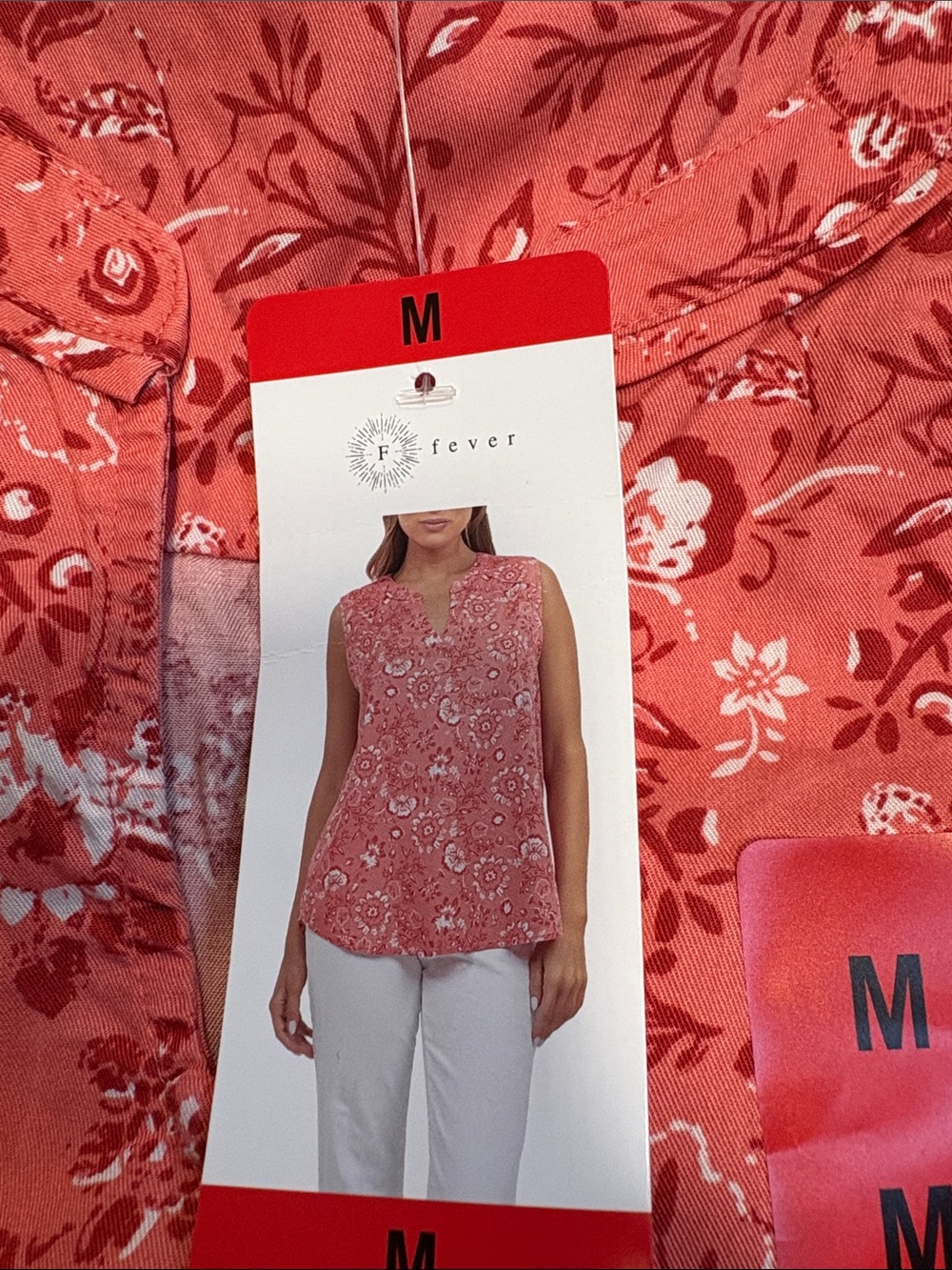 Fever Coral Pink Floral Split-Notch Cami